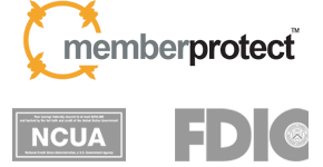 MemberProtect, NCUA, and FDIC logos